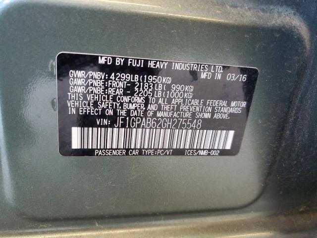 2016 SUBARU IMPREZA PR JF1GPAB62GH275548