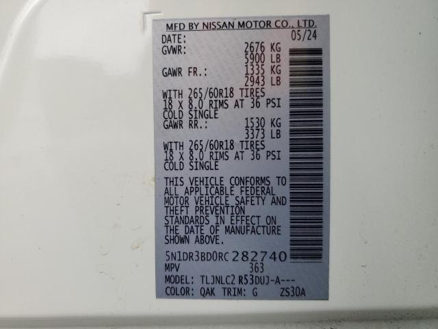 2024 NISSAN PATHFINDER 5N1DR3BD0RC282740