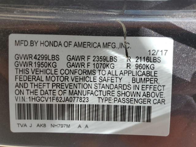 2018 HONDA ACCORD EXL - 1HGCV1F62JA077823