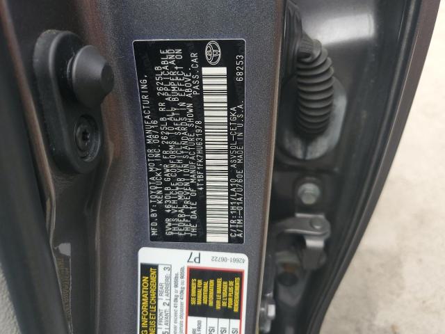 2017 TOYOTA CAMRY 4T1BF1FK7HU631978