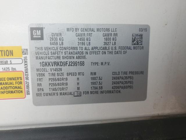 2015 GMC ACADIA SLT 1GKKVRKD9FJ299168