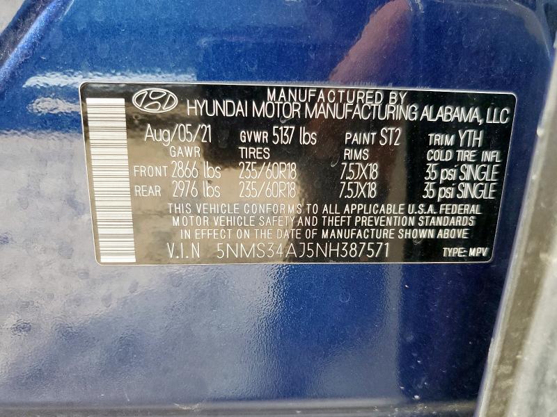 2022 HYUNDAI SANTA FE S - 5NMS34AJ5NH387571