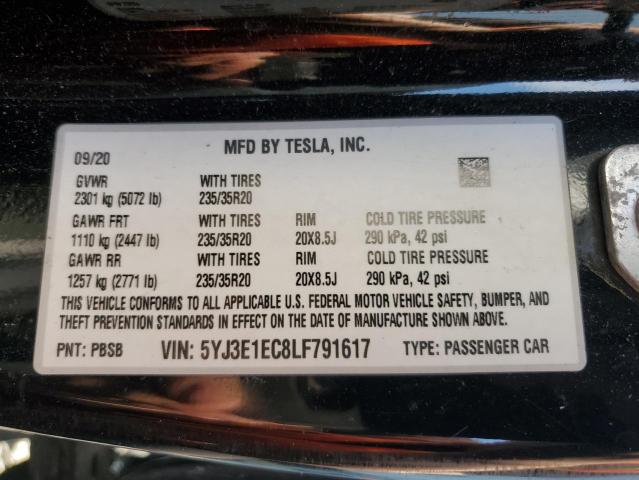 2020 TESLA MODEL 3 - 5YJ3E1EC8LF791617