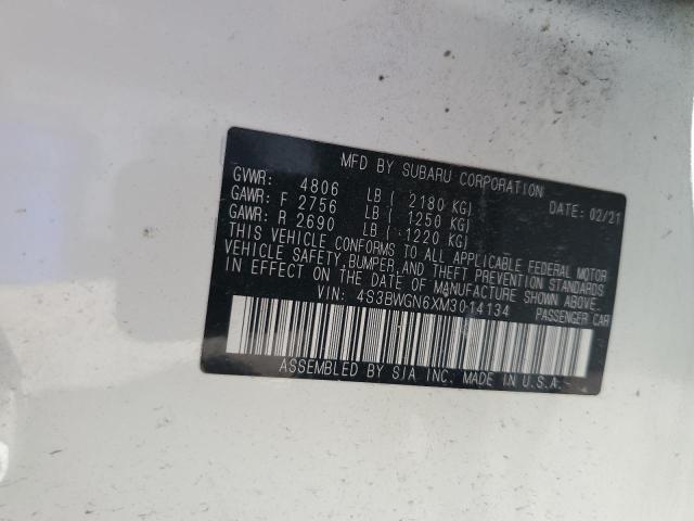 2021 SUBARU LEGACY LIMITED XT 4S3BWGN6XM3014134