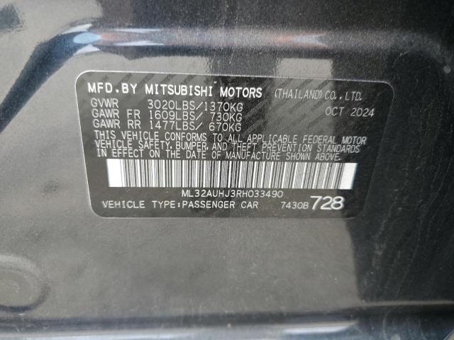 2024 MITSUBISHI MIRAGE ES - ML32AUHJ3RH033490