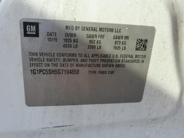 2016 CHEVROLET CRUZE LIMI - 1G1PC5SH5G7194850