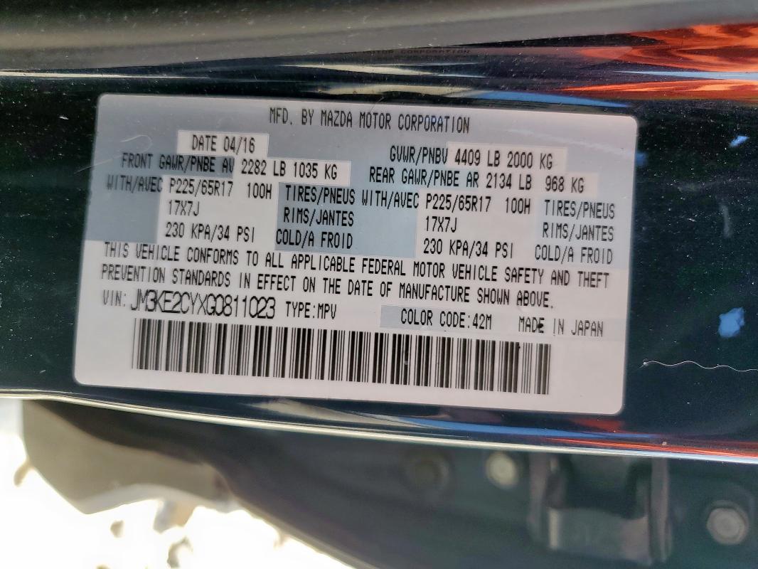 2016 MAZDA CX-5 TOURI - JM3KE2CYXG0811023