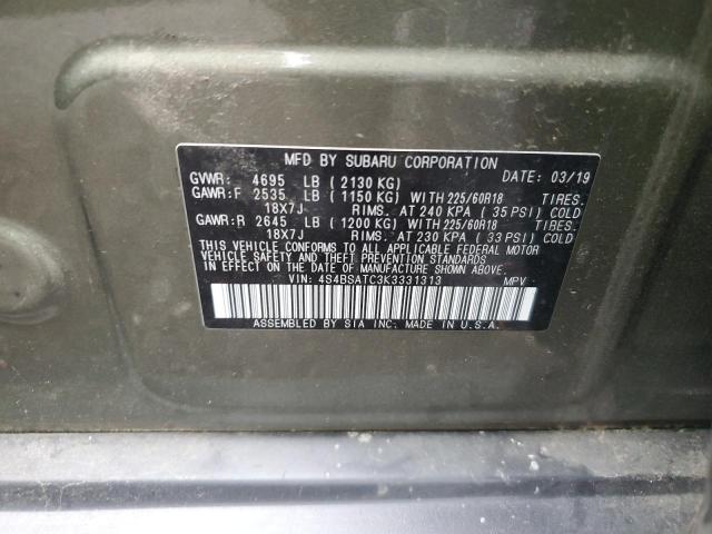 2019 SUBARU OUTBACK TO 4S4BSATC3K3331313