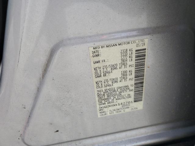 2019 NISSAN MURANO S 5N1AZ2MJ0KN142701