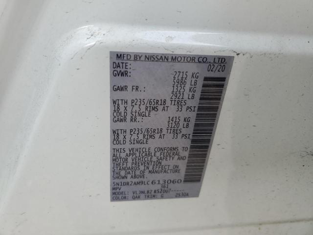 2020 NISSAN PATHFINDER - 5N1DR2AM9LC613060