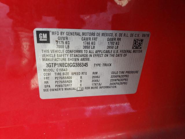 2016 GMC SIERRA C15 3GTP1NEC8GG386345