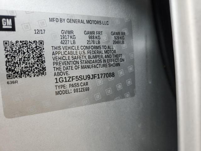 2018 CHEVROLET MALIBU HYB 1G1ZF5SU9JF177088