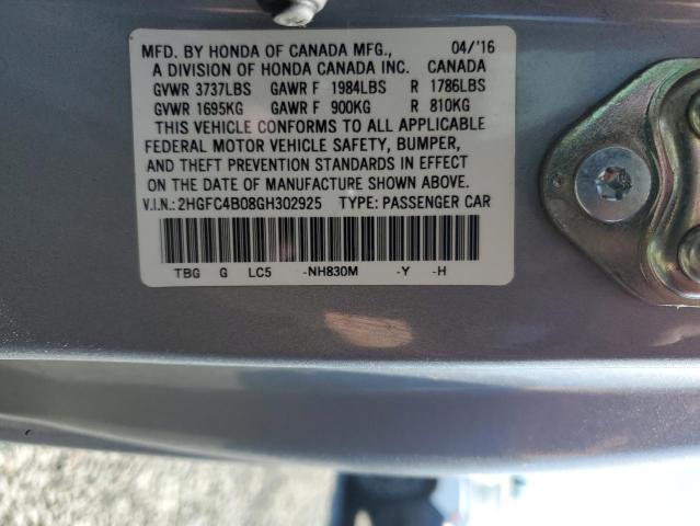 2016 HONDA CIVIC LX - 2HGFC4B08GH302925