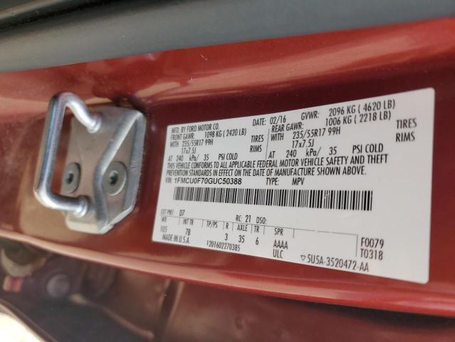 2016 FORD ESCAPE S 1FMCU0F70GUC50388