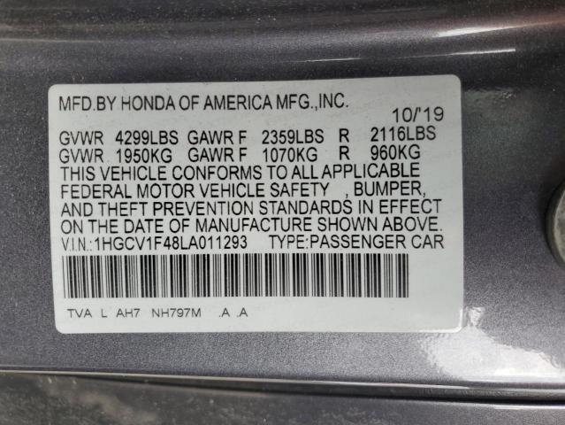 2020 HONDA ACCORD EX 1HGCV1F48LA011293