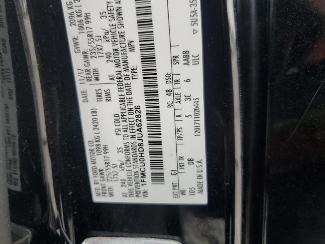 2018 FORD ESCAPE SEL 1FMCU0HD8JUA62826