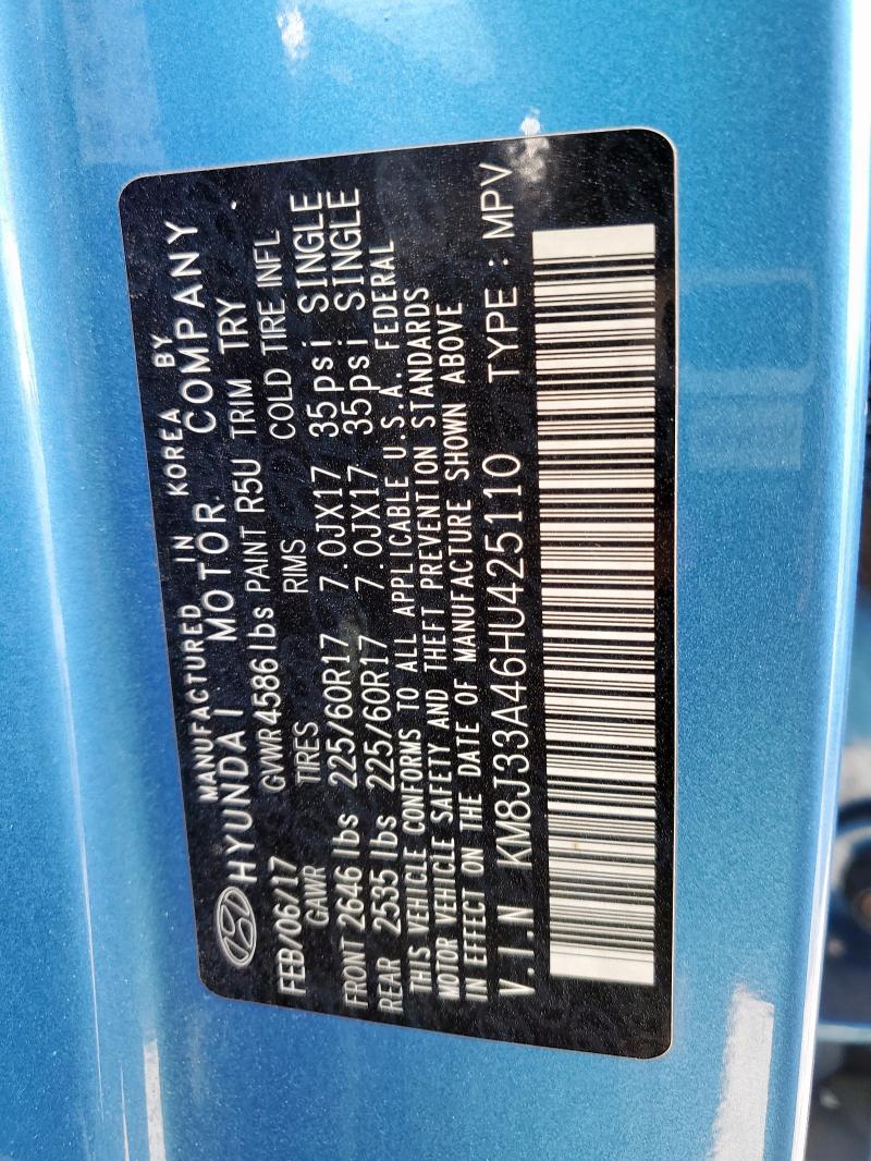KM8J33A46HU425110 2017 HYUNDAI TUCSON