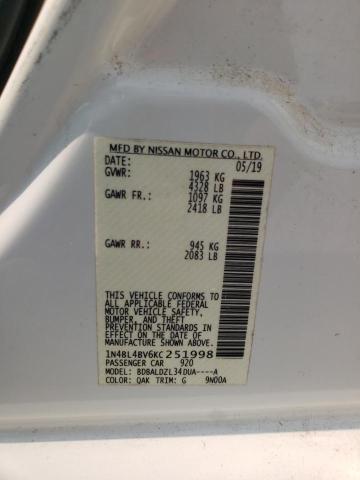 2019 NISSAN ALTIMA S - 1N4BL4BV6KC251998