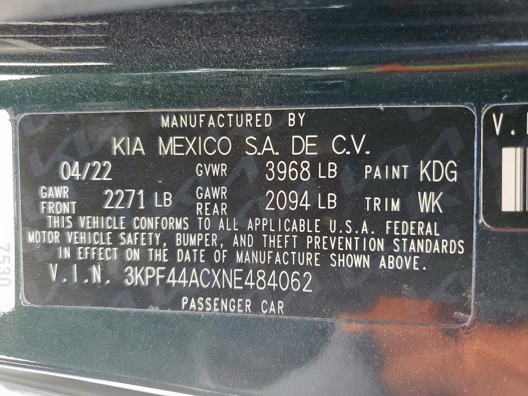 2022 KIA FORTE GT - 3KPF44ACXNE484062