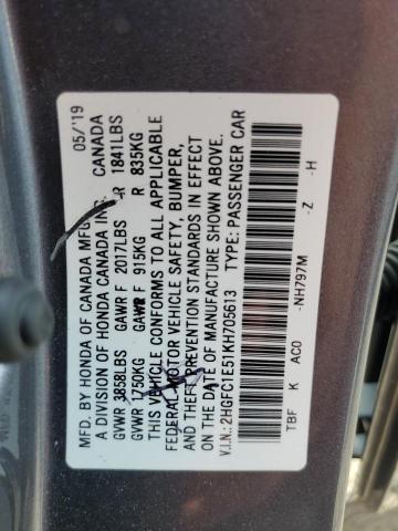 2019 HONDA CIVIC SI - 2HGFC1E51KH705613