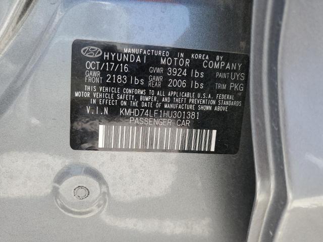 2017 HYUNDAI ELANTRA SE KMHD74LF1HU301381
