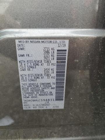 2020 NISSAN PATHFINDER 5N1DR2BN4LC594831