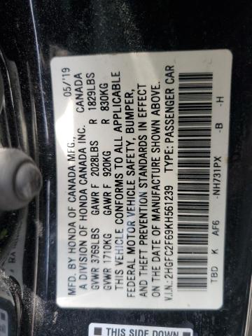2019 HONDA CIVIC LX - 2HGFC2F69KH561239