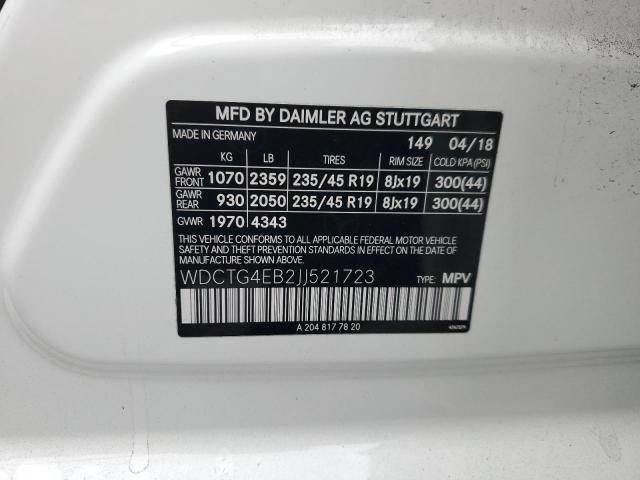 2018 MERCEDES-BENZ GLA 250 - WDCTG4EB2JJ521723