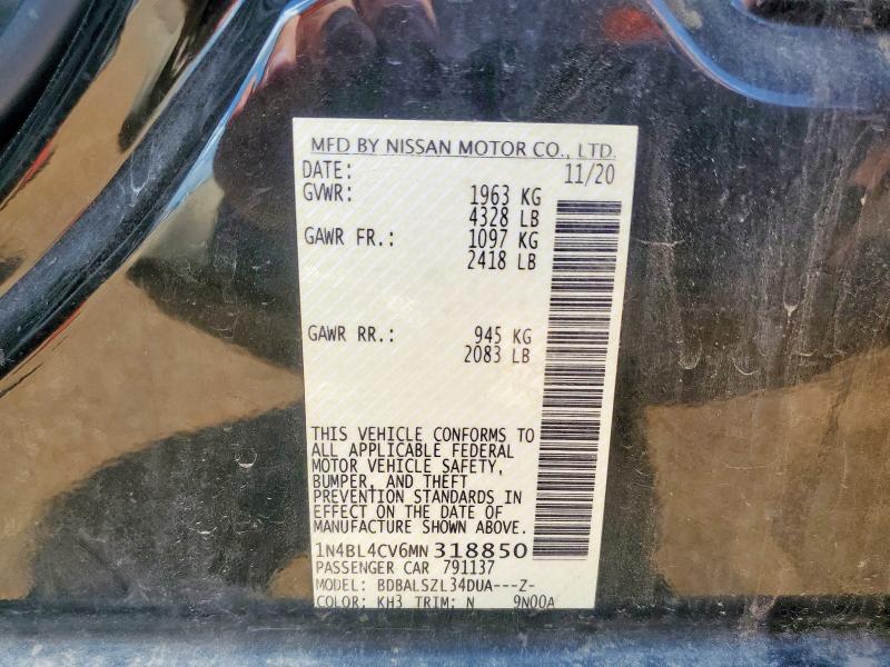 2021 NISSAN ALTIMA SR 1N4BL4CV6MN318850