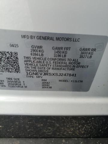 2025 CHEVROLET TRAVERSE Z 1GNEVJRSXSJ247841