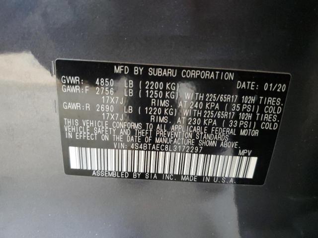 2020 SUBARU OUTBACK PR 4S4BTAEC8L3172297