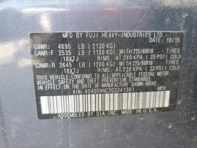 2016 SUBARU OUTBACK 2. - 4S4BSANC2G3241381