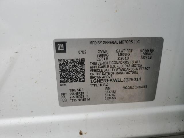 2020 CHEVROLET TRAVERSE L 1GNERFKW1LJ125014