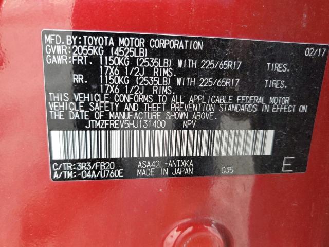 2017 TOYOTA RAV4 LE JTMZFREV5HJ131400