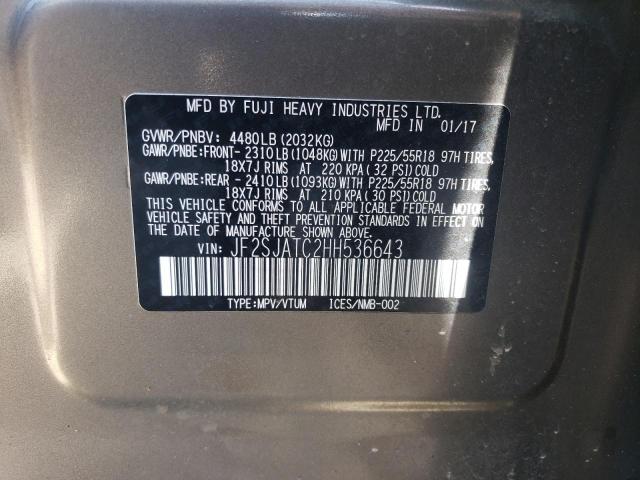 2017 SUBARU FORESTER 2 JF2SJATC2HH536643