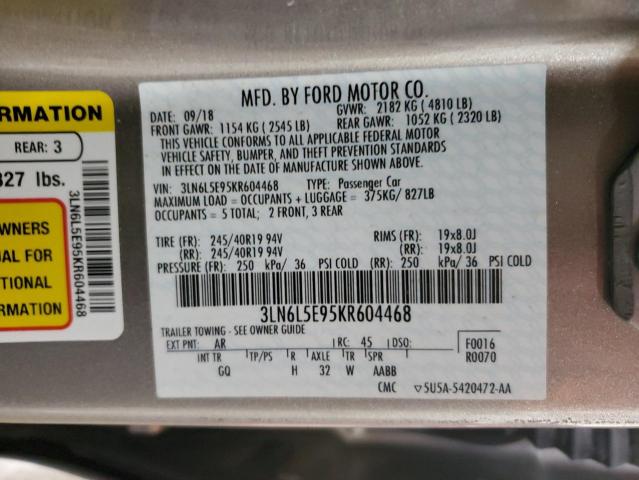 2019 LINCOLN MKZ RESERV 3LN6L5E95KR604468