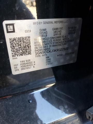 2019 CHEVROLET TAHOE C150 1GNSCCKJ3KR322922