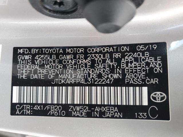 2020 TOYOTA PRIUS PRIM JTDKARFP4L3122247