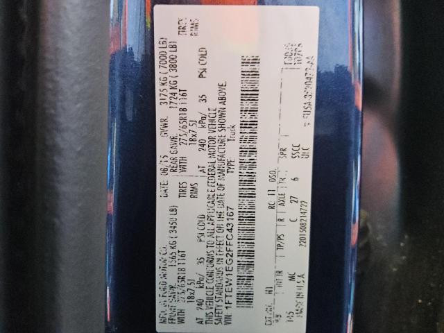 2015 FORD F150 SUPER - 1FTEW1EG2FFC43167