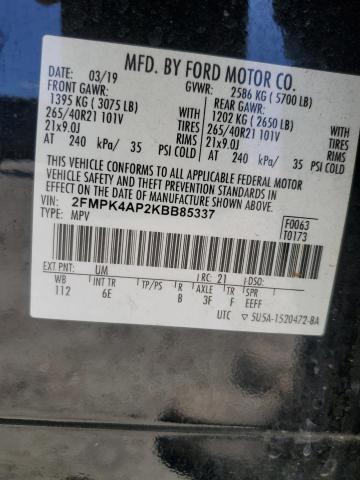 2019 FORD EDGE ST 2FMPK4AP2KBB85337