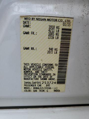 2015 NISSAN ALTIMA 2.5 - 1N4AL3AP3FC253724