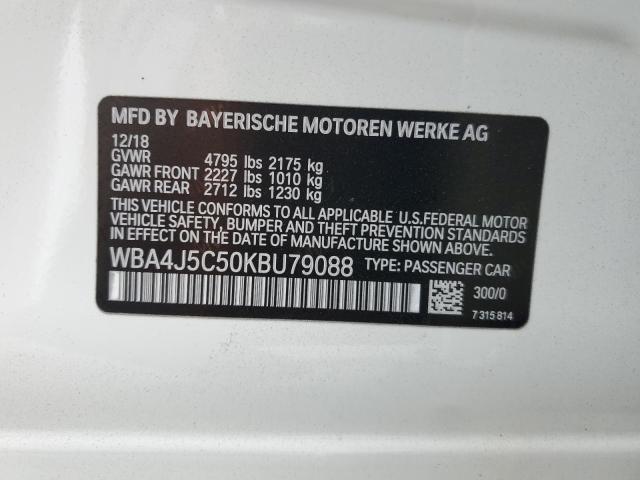 2019 BMW 440I GRAN WBA4J5C50KBU79088