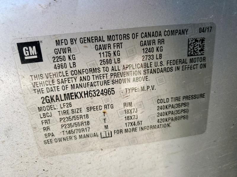 2017 GMC TERRAIN SL - 2GKALMEKXH6324965