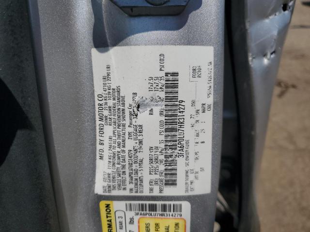 2017 FORD FUSION SE - 3FA6P0LU7HR314279