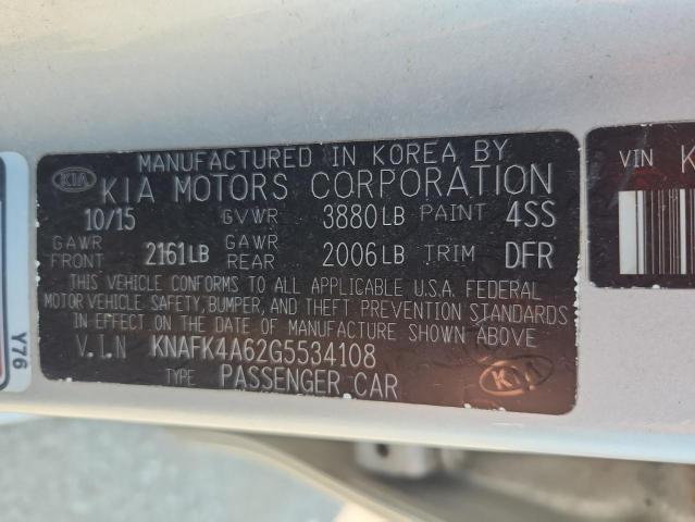 2016 KIA FORTE LX KNAFK4A62G5534108
