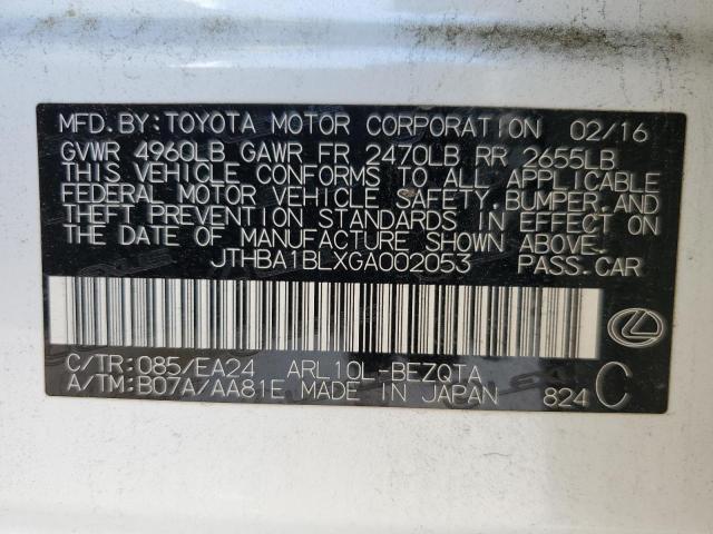 2016 LEXUS GS 200T BA JTHBA1BLXGA002053