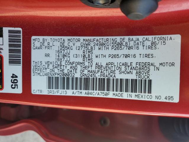 2015 TOYOTA TACOMA DOU 3TMLU4ENXFM200032