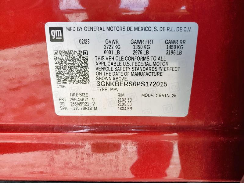 2023 CHEVROLET BLAZER RS 3GNKBERS6PS172015