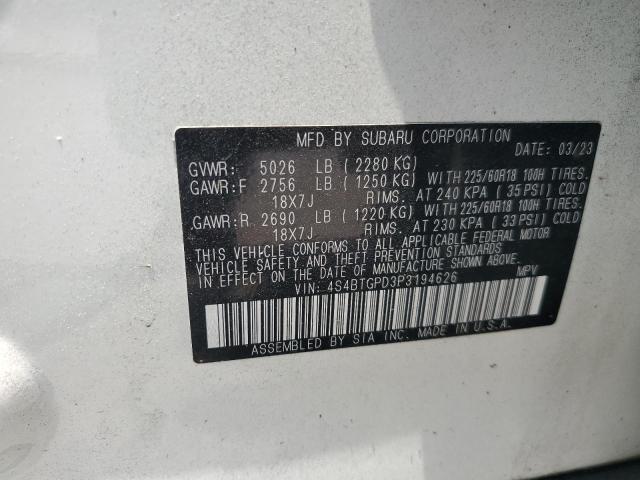 2023 SUBARU OUTBACK TO - 4S4BTGPD3P3194626