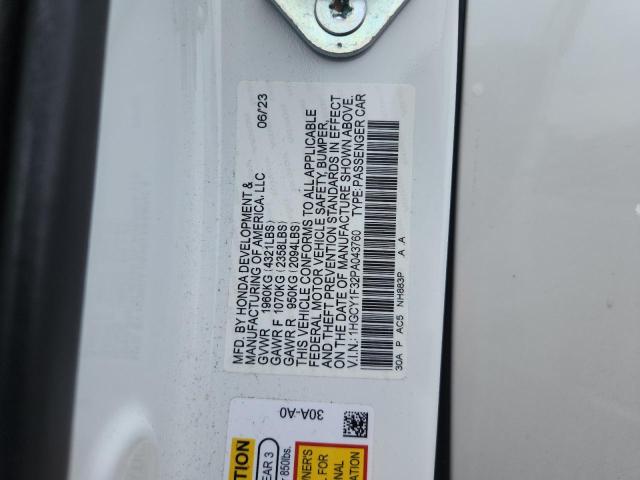 2023 HONDA ACCORD EX 1HGCY1F32PA043760